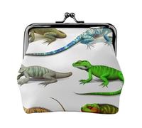 Different Types of Lizard Coin Purse for Women, Chic PU Leather Mini Change Pouch with Kiss Lock Clasp, Fashion Change Purse Wallets for Coins, Keys, Lipstick, and Earphones