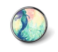 Different Types of Lizard Lapel Pin Fashion Brooch Pin Cute Button Badges Round Button Pins Enamel Pins Metal Pinback for Hat Shirt Clothing Bags Decoration, Beautiful Mermaid tail, Circular