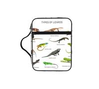 Different Types of Lizard Print Large Bible Cover Case for Women,Bible Bag Bible Storage Bags with Zipper Pocket and Handle