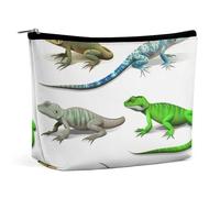 Different Types of Lizard PU Leather Travel Makeup Bag Pocket Cosmetic for Women Portable Handbag Closure Organizer
