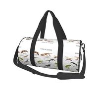 Different Types of Lizard Travel Duffel Bag for Women Men,Print Polyester Tote Round Luggage Bag with Shoulder Strap