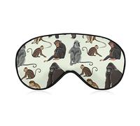 Different Types of Monkeys Eye Mask for Sleeping Blackout Night Blindfold with Adjustable Strap for Men Women Travel Yoga Nap