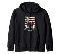 Different Wars. Same Blood. One Oath. Patriotic Military Zip Hoodie