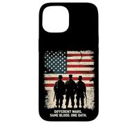 DIFFERENT WARS. SAME BLOOD. ONE OATH. Patriotic Soldiers Case for iPhone 15
