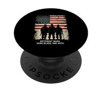 DIFFERENT WARS. SAME BLOOD. ONE OATH. Patriotic Soldiers PopSockets Adhesive PopGrip
