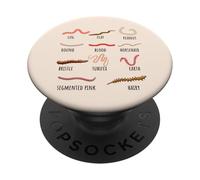 Different Worm Types For Gardeners Nature Lovers Educators PopSockets Adhesive PopGrip