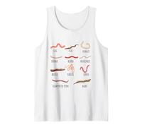 Different Worm Types for Gardeners Nature Lovers Educators Tank Top