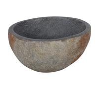 Differnz Nusa waskom Differnz Washbasin Nusa Diameter 35-39 x 15 cm - Natural Stone Countertop Sink Without Overflow - Washbasin Round Sink - Bathroom Accessories - Grey - Riviersteen - Ø 30-39 cm