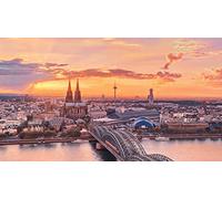 Difficult Jigsaw Puzzles For Adults 1000 Pieces The Rhine River In The Sunset Sky Over Cologne, Germany 75 * 50Cm