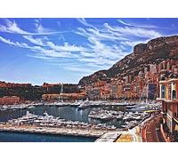 Difficult Jigsaw Puzzles For Adults 300 Pieces Monaco Monte Carlo Harbour Yachts 38x26CM