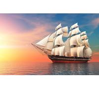 Difficult puzzle for adults 1500 pieces sailing on the boat sunset red sky Mj357TY 57x87cm