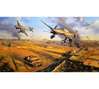 Difficult puzzle for adults 500 pieces Military battle with tanks and aircraft Ground combat 52x38CM