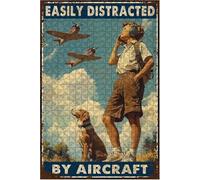 Difficult Wooden Jigsaw Puzzle Easily Distracted by Aircraft Adults Challenging Family Game Stress Relief Focus Tool & Educational Toy for Home Decor_300pcs