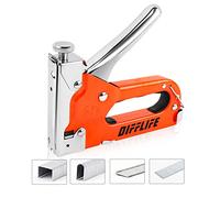 DIFFLIFE Staple Gun Heavy Duty, YEAHOME 4-in-1 Stapler Gun with 2400 Staples, Manual Brad Nailer Power Adjustment Stapler Gun for Wood, Crafts, Carpentry, Decoration DIY
