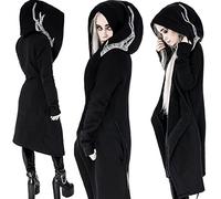 diffstyle Women Moon Gothic Witchcraft Punk Vintage Casual Long Hoodies Top Sweatshirt, Black 7, XL