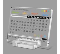 DIFFUNY Acrylic Perpetual Desk Calendar - Cute Modern Office Decor & Gift for Coworkers, Women & Men