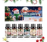 Diffuser Oil Set | 6 Bottles of Christmas Festive Aromas for Diffuser, Persistent for Home, Office, Travel, Purifier, Yoga, Meditation, Spa, Parties