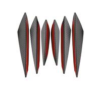 Diffuser Splitter Fins Body Spoiler Canards Valence Chin Car Tuning Canard Decor Front Bumper Lip Decoration Universal 4/6pcs LTQSIV(6PCS Carbon Fiber)