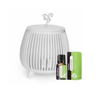 Diffuser Ultrasonic Aroma Humidifier - Portable USB Mini Essential Oil Diffuser with LED Mood Light - Cool Mist Air Freshener for Home, Office, Car, Bedroom, Travel - 140ml (White)