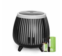 Diffuser Ultrasonic Aroma Humidifier - Portable USB Mini Essential Oil Diffuser with LED Mood Light - Cool Mist Air Freshener for Home, Office, Car, Bedroom, Travel - 140ml (Black)