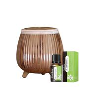 Diffuser Ultrasonic Aroma Humidifier - Portable USB Mini Essential Oil Diffuser with LED Mood Light - Cool Mist Air Freshener for Home, Office, Car, Bedroom, Travel - 140ml (Wood Grain)