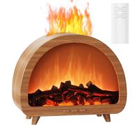 Diffuserlove Fireplace Essential Oil Diffuser Flame Aromatherapy Scent Diffuser Oil Machine Cool Mist Humidifier Colorful Fake Fire Difusor Air Diffusers for Home Room Desk Bedroom