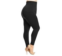 Diffusion Ladies Plus Size Leggings High Waist Women Big Size Fleece Lined Plain Black Winter Leggings Fits Size 14-24