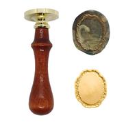 DiffyGo Wax Seal Stamp Kit Oval Lace Photo Frame Brass Head with Handle for Invitation Sealing Gift Wrap Envelope (Brass Head + Handle)