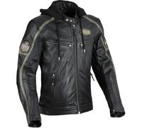 DIFI Detroit 2 Motorcycle Leather Jacket, black-green, size 60 for Men