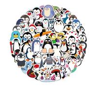 Difistik 50 PCS Cute Penguin Cartoon Stickers, Multicolor Vinyl Waterproof Stickers for Scrapbooking, Skateboard, Luggage, Laptop