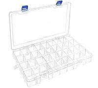 DIFIT 34 Grids Clear Plastic Storage Boxes With Lids Tackle Box, Set of 1