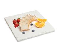 Diflart Natural Marble Stone Cutting Board for Kitchen, 16x16 Inch, White with Gold Veins, Marble Slab Pastry Board Large with Non-Slip Feet for Backing, Cheese, Chocolate, Pack of 1 Piece