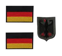 DIFLAX Pack of 3 Germany Flag Patch Embroidered Germany Eagle Patches Badge with German Appliqués for Tactical Clothing Backpack Baseball Cap Uniform Vest Dog Harness