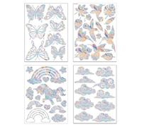 DIFLAX Pack of 45 Rainbow Window Clings 3D Decorative Window Film Large Cloud Shape Prism Window Stickers Bird Anti Collision Window Stickers Translucent Static Stickers