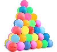 DIFLAX Pack of 50 Colourful Table Tennis Balls 40 mm, Ping Pong, Fun and Training Balls, Premium Plastic Table Tennis Balls, Reusable, Perfect for Family Games, Parties, DIY Projects