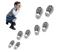 DIFLAX Pack of 50 Footprint Stickers, Black, Detective Game, Children's Party Decoration, Waterproof, Easy to Remove Floor Footprints for Crime Dinner