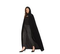 DIFLY 59-inch Velvet Hooded Cape Unisex Halloween Cloak Devil Witch Wizard Halloween Christmas Cosplay (Black)(Size: L)