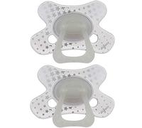 Difrax Dummy 18 Months and Above - Newborn Dummy with Silicone Nipple - 20+ - Easy to Accept - Optimal Air Supply - Tutute Baby 18-36 Months - Glow in The Dark - 2 Units (Pack of 1)