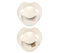 Difrax LOVI Dynamic Dummy 6 to 18 Months - Light Beige & Cream - 2 Pieces - Easy to Accept, BPA-Free, High Quality and Durable Silicones