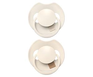 Difrax LOVI Dynamic Dummy 6 to 18 Months - Light Beige & Cream - 2 Pieces - Easy to Accept, BPA-Free, High Quality and Durable Silicones