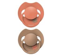 Difrax LOVI Dynamic Dummy 6 to 18 Months - Orange & Brown - 2 Pieces - Easy to Accept, BPA-Free, High Quality and Durable Silicones