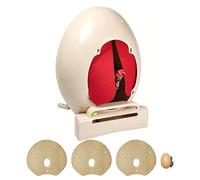 Difsight Roll Away Chicken Nesting Box, Egg-Shaped Hen Laying Box with Automatic Egg Collection, Wall Mount or Floor Stand, Rust-Free ABS (Starter (1 Box, 3 Pads+1Egg))