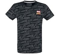 Difuzed Men's Camiseta Comics Titles Marvel, Black, XL