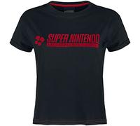 Difuzed Nintendo - Super Nintendo Women Cropped T-Shirt (XL) Black