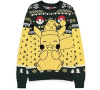 DIFUZED Pikachu Pokemon Christmas Jumper Jersey, Multicoloured, One Size