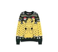 Difuzed Pikachu Pokemon Christmas Jumper Jersey, Multicoloured, One Size