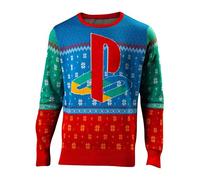 Difuzed Playstation - Tokio Knitted Christmas Sweater, Multicoloured, S