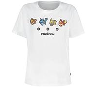Difuzed Women's Camiseta Mujer Pixel Eeveelutions Pokemon, White, XL