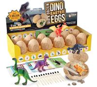 Dig a Dozen Dino Eggs Kit - Easter Egg Toys for Kids - Archaeology Science STEM Crafts Gifts for Boys & Girls - Break Open 12 Unique Large Surprise Dinosaur Filled Eggs and Discover 12 Cute Dinosaurs
