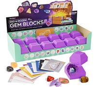 Dig a Dozen Gem Blocks - Archaeology Geology Science Gift - Rock Collection - Break Open 12 Gemstone Blocks to Discover 12 Real Precious Stones - Educational Gifts for Boys & Girls - Digging Toy